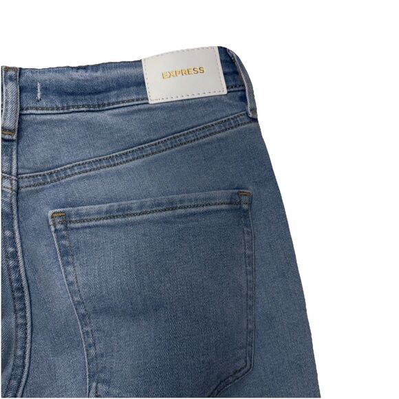 Express 70s Flare Mid Rise Jeans Womens Size 6S Medium Wash New - Picture 4 of 10